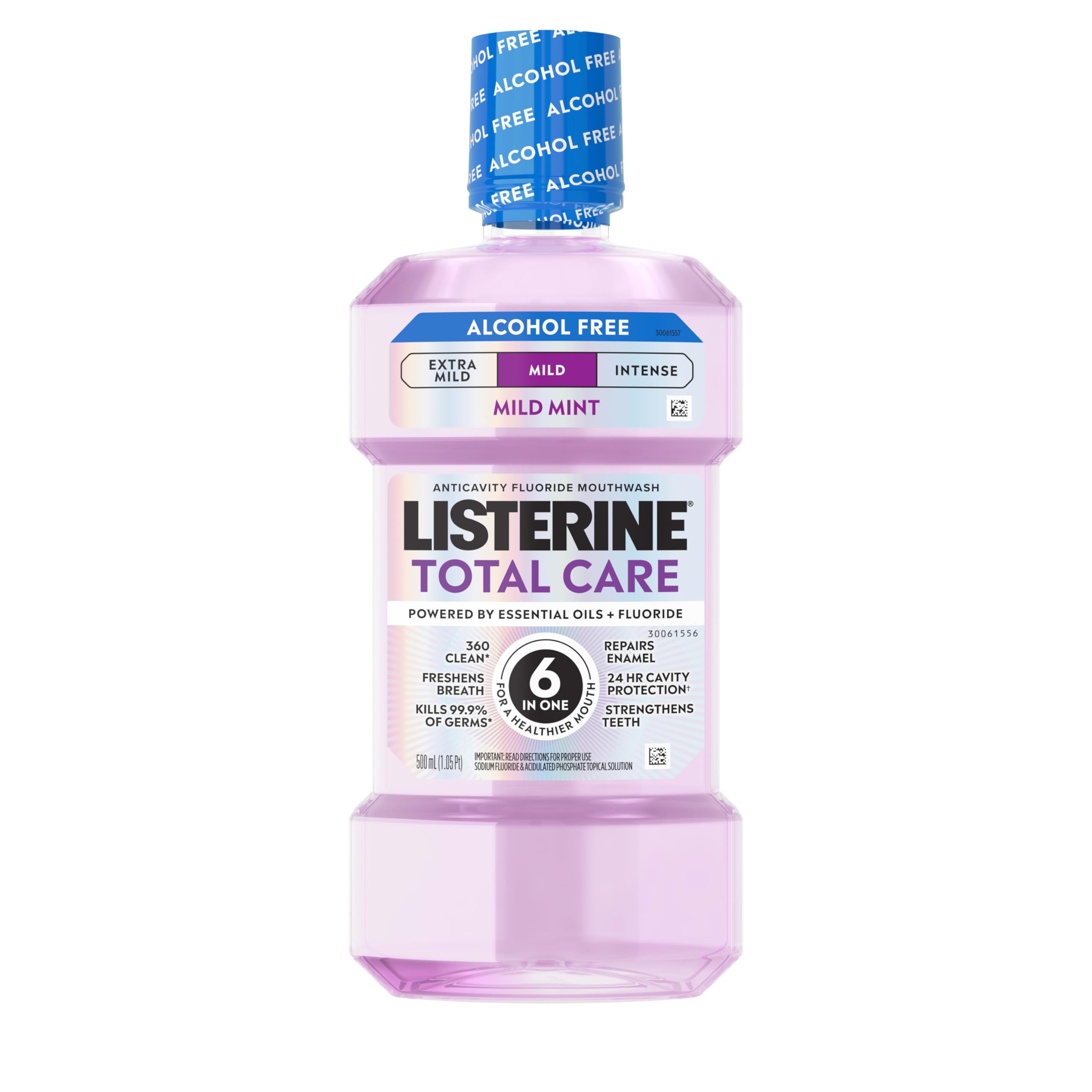 Listerine Total Care Alcohol Free Mouthwash, Mild Mint, 16.9 fl. oz/500 mL (Pack of 6)