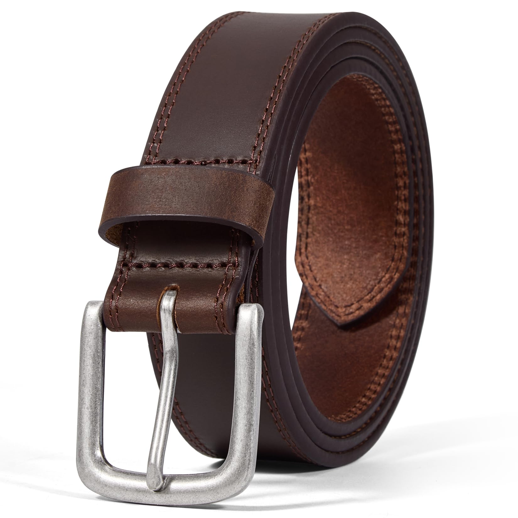 Photo 1 of VATAN Men's Full Grain Leather Casual Every Day Jeans Belts, Handmade Men Leather Belt with Gift Box