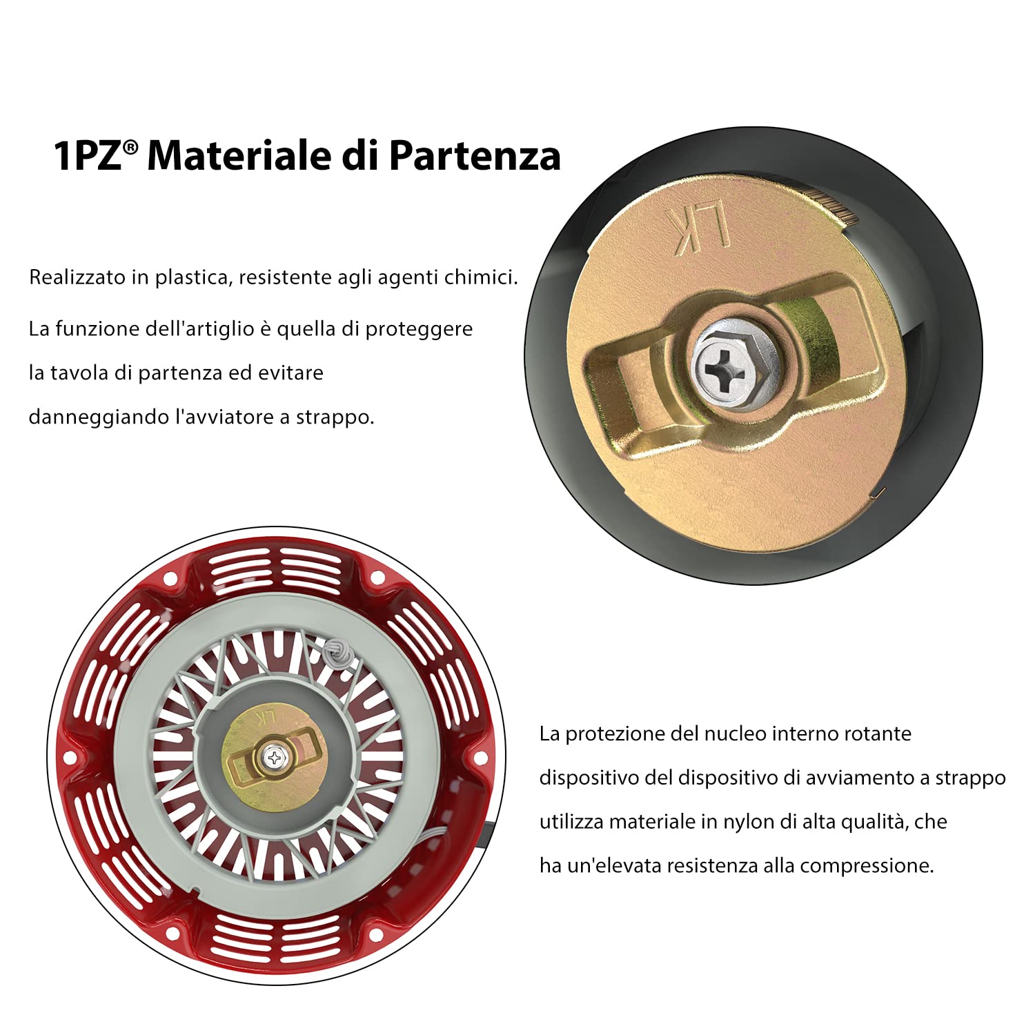 1PZ GP1-X03 Avviamento a Strappo Sostitutivo per Honda GX340 GX390 GX610 GX620 188F 11 13 18 20 HP Generatore Motore Parte del Tosaerba