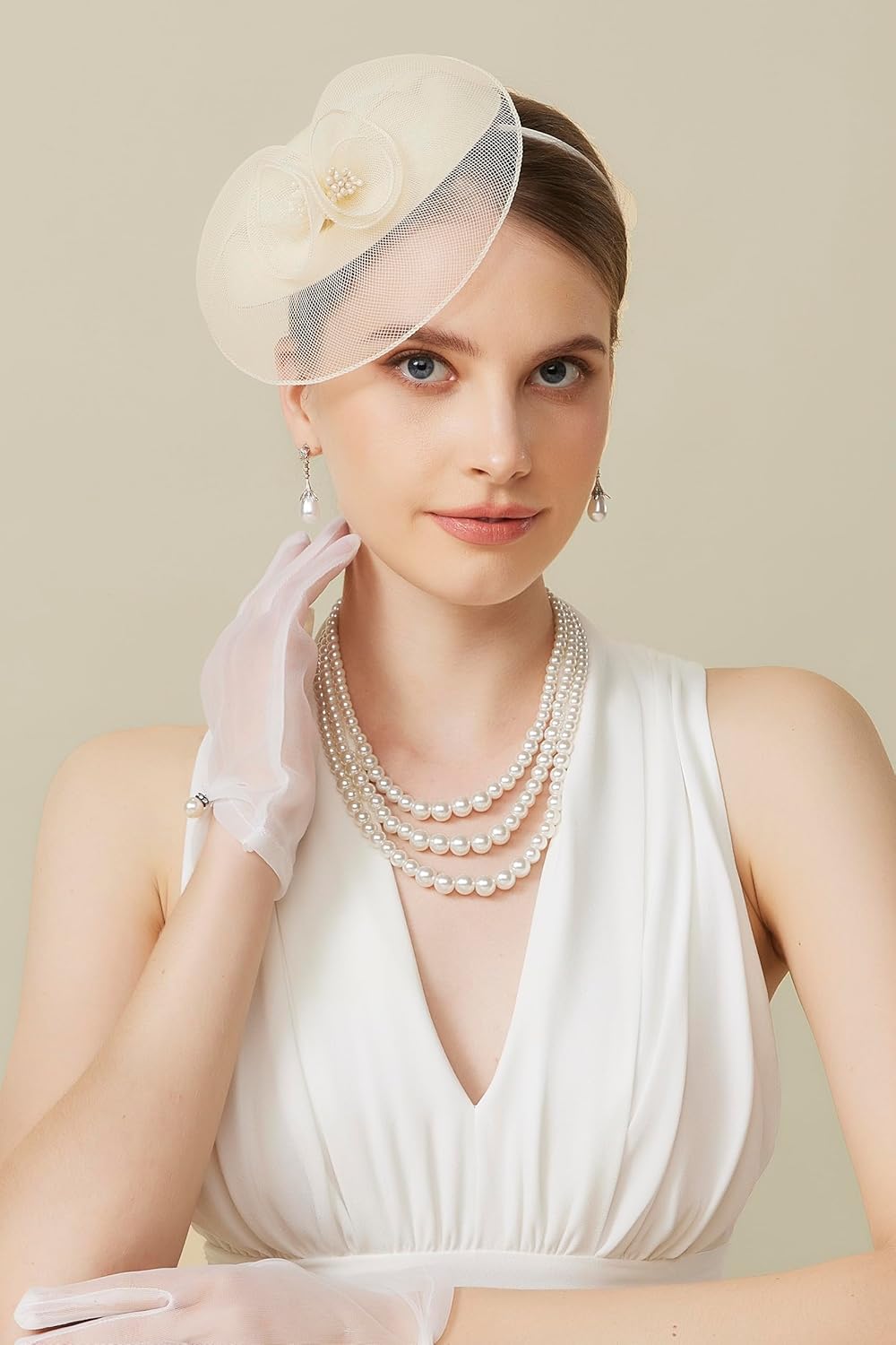 BABEYOND Fascinators Hats for Women - Tea Party Hat Kentucky Fascinator Derby Flower Mesh Pillbox Hat for Bridal Wedding - Image 4