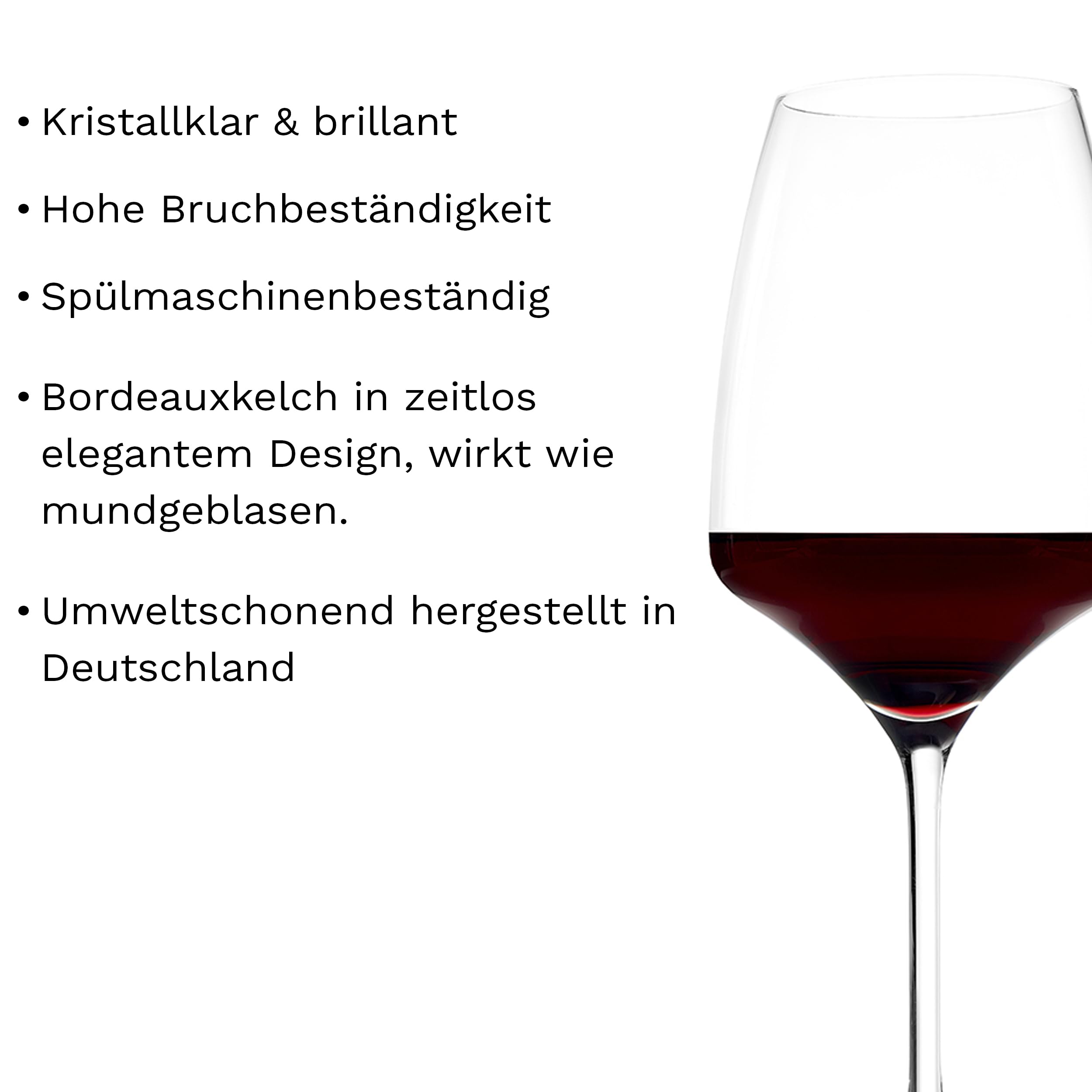 Stölzle Lausitz Bordeauxgläser Experience 6er-Set 645ml – Hochwertige Rotweingläser ideal für Bordeaux – Bordeauxkelch aus Kristallglas für maximale Aromaentfaltung – Spülmaschinen- & Stoßfest