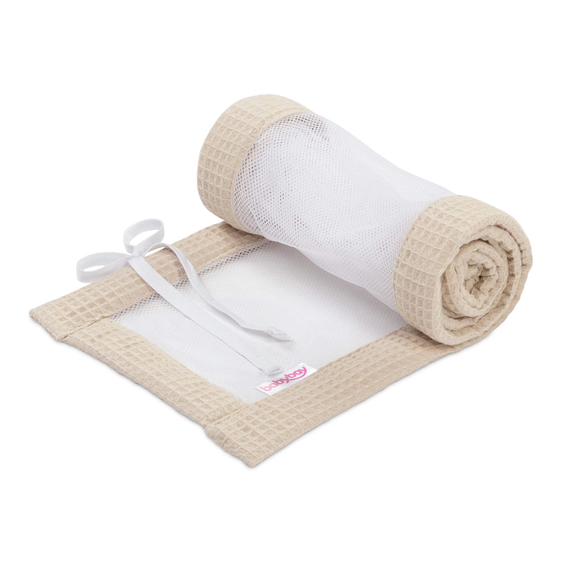 Tour de Lit en Maille Gaufrée pour Bébé - Compatible Boxspring XXL, Sable