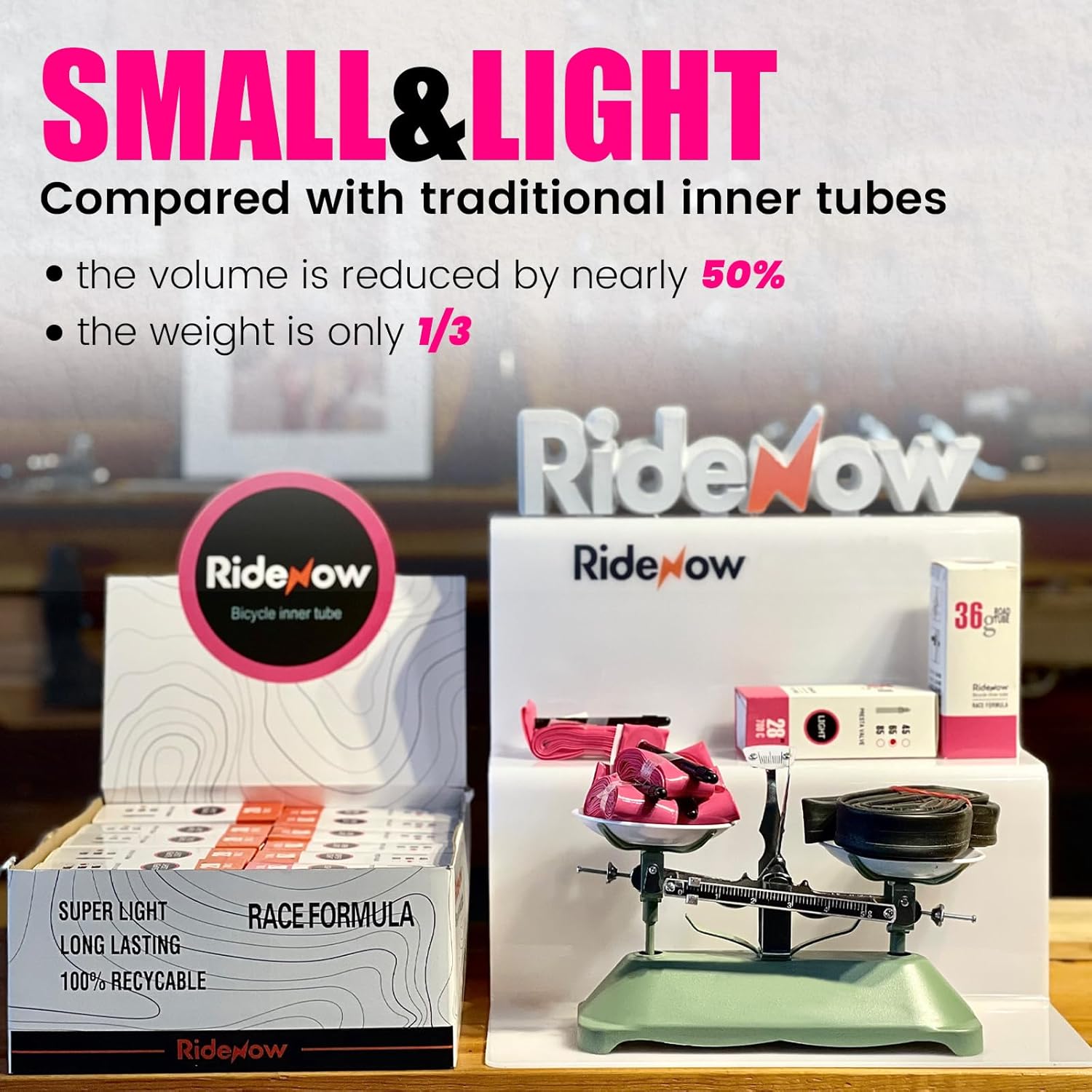 Ridenow 4-Pack Bike Inner Tube for 700/18C-28C, 700/18C-32C with 65/85 mm Metal &TPU Presta Valves for Road Bikes, Super Light Puncture Resistant Bicycle Inner Tube(Include Patch Repair Kits)
