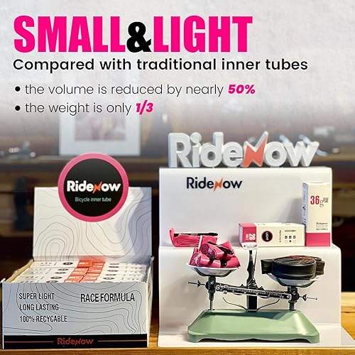 Miniatura 3 de RideNow BMX Inner Tube 16",18",20" Wheel Sizes, Fits Tire Widths 1.9-2.5, 2-Pack Ultra-Light Puncture Resistant TPU Bike Tube with 45mm Presta