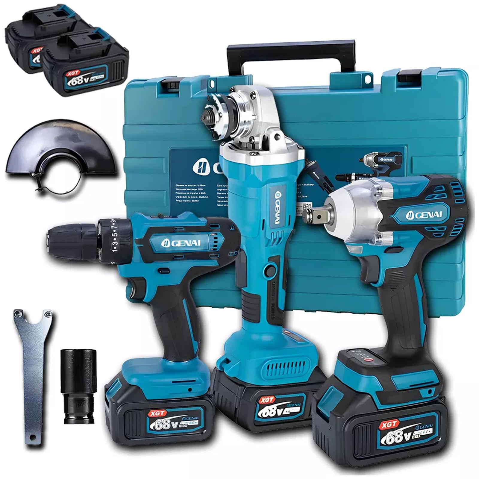 ハダメキミライ　セット O Kit Multiferramenta 3 em 1 a Bateria 68v Com Chave De Impacto