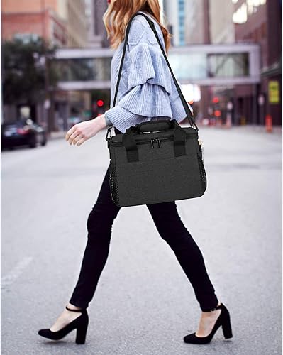 Miniatura 6 de Trunab Transportador de bebidas reutilizable de 6 tazas para entrega, organizador de bebidas aislado con asa y correa para el hombro, divisores