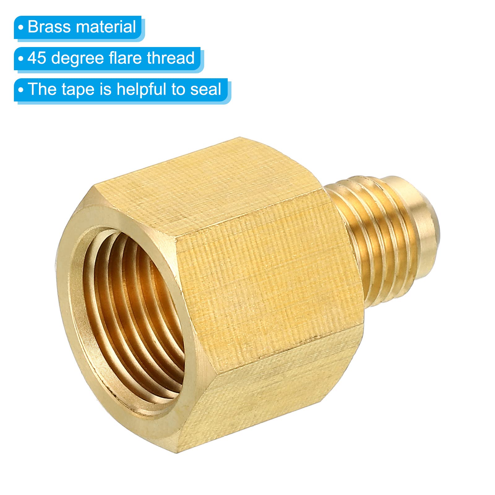 Lot De 2 Adaptateurs De Réservoir De Liquide Frigorigène R134a - Raccord 1/4SAE - Convertisseur Haute Pression - 134a - En Laiton - Pour Pompe à Vide