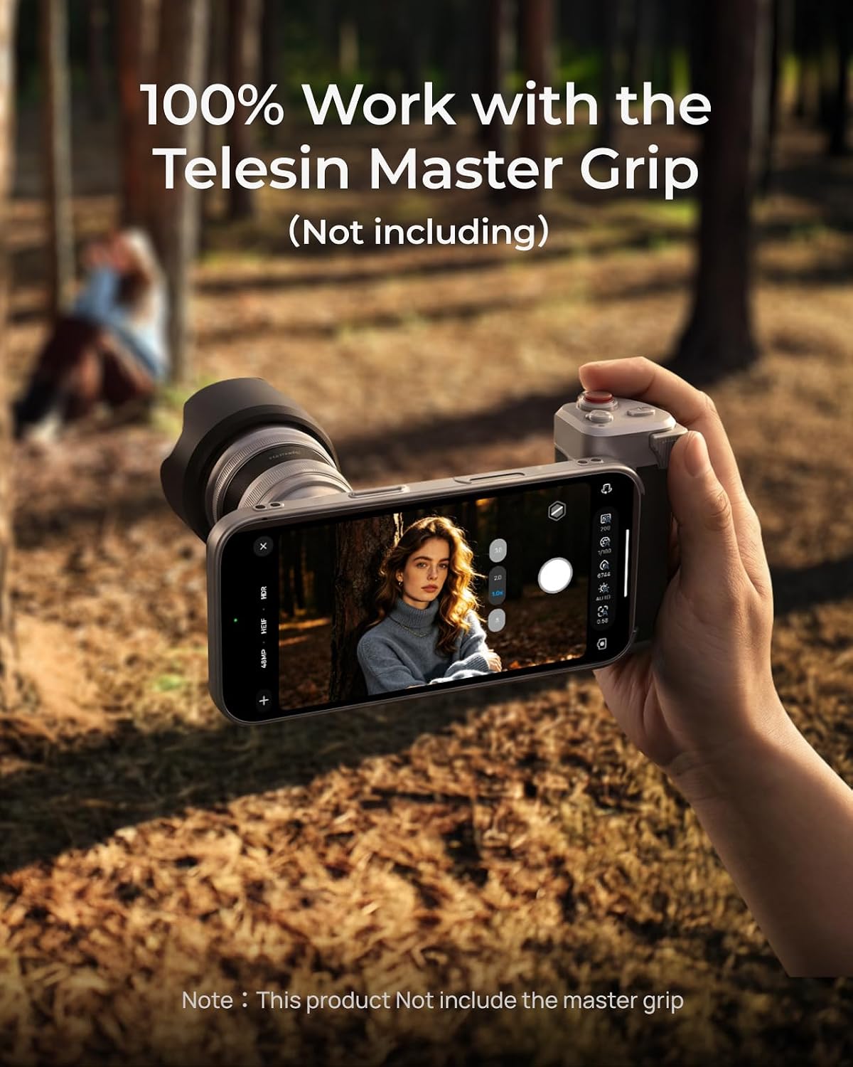 TELESIN 2X Telephoto Master Lens for iPhone 17 Pro Max with Hood/APP EIS