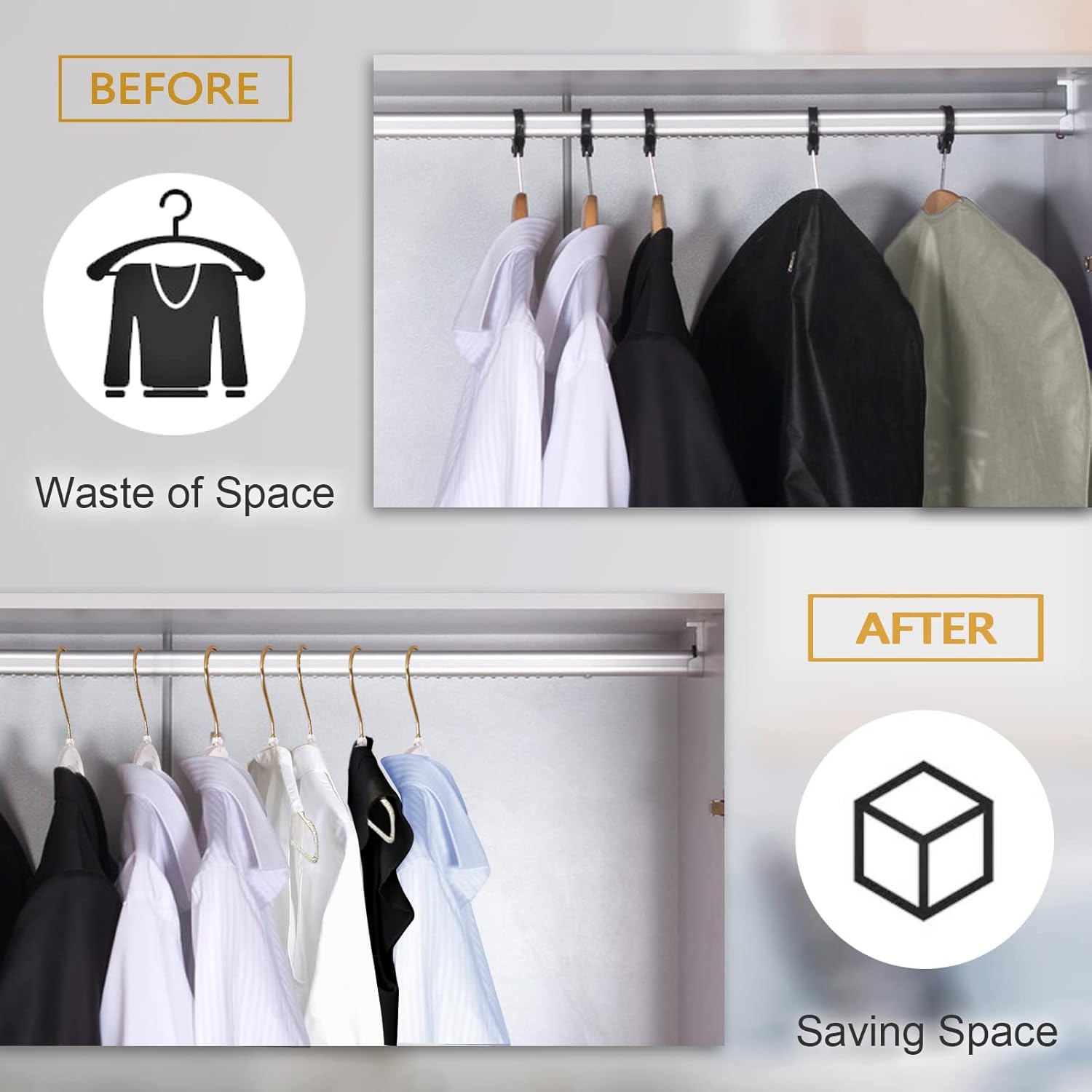 Clear Clothes Hangers 16", 20 Pack Plastic Coat Hanger for Adult Closet, Durable Ganchos de Ropa with Swivel Hook, Thin Space Saving Perchas de Plástico for Spaghetti Strap Dress Suit - Image 7