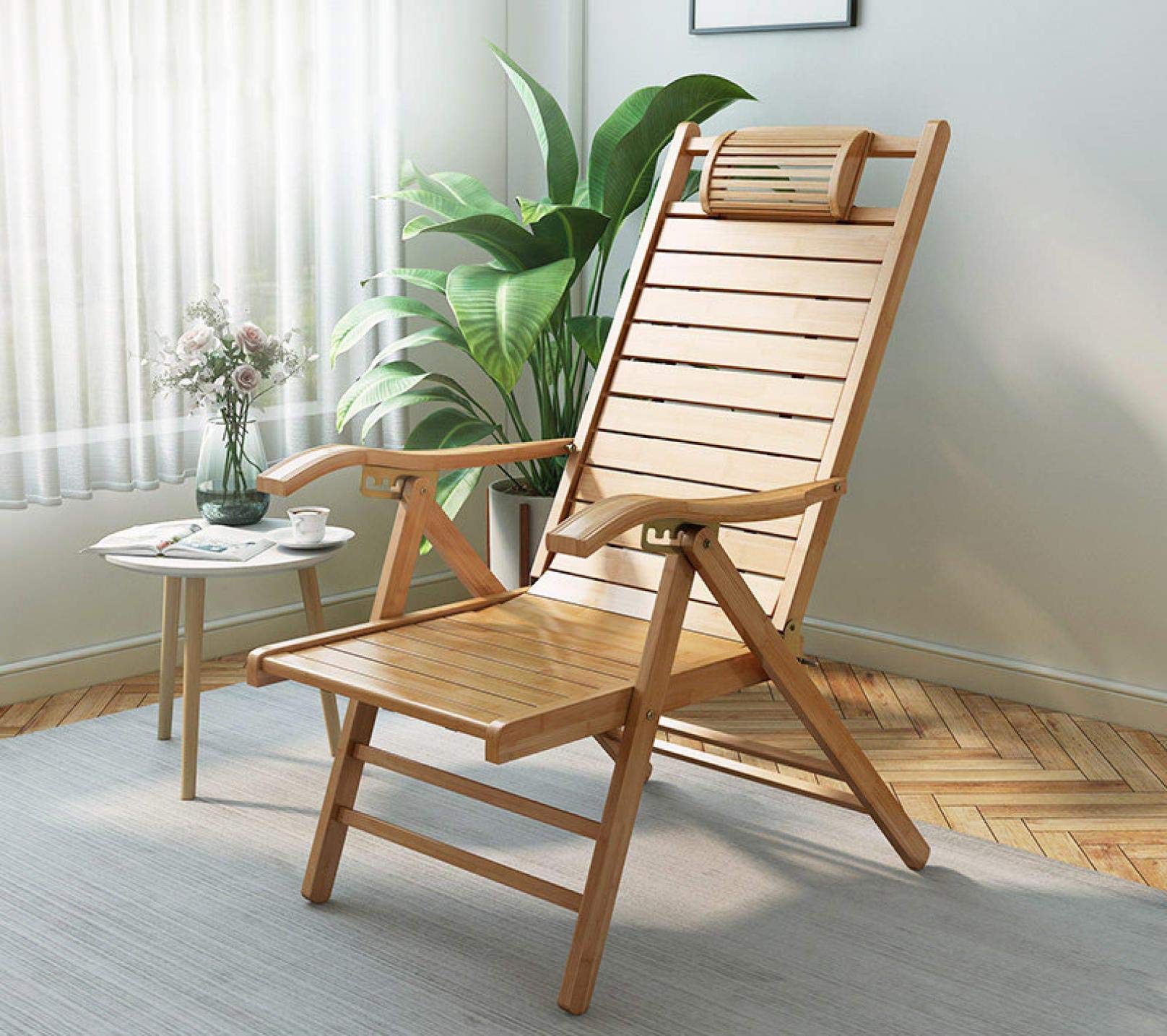 Chaise longue pliante soulager le dos avec ce fauteuil de jardin en bambou réglable