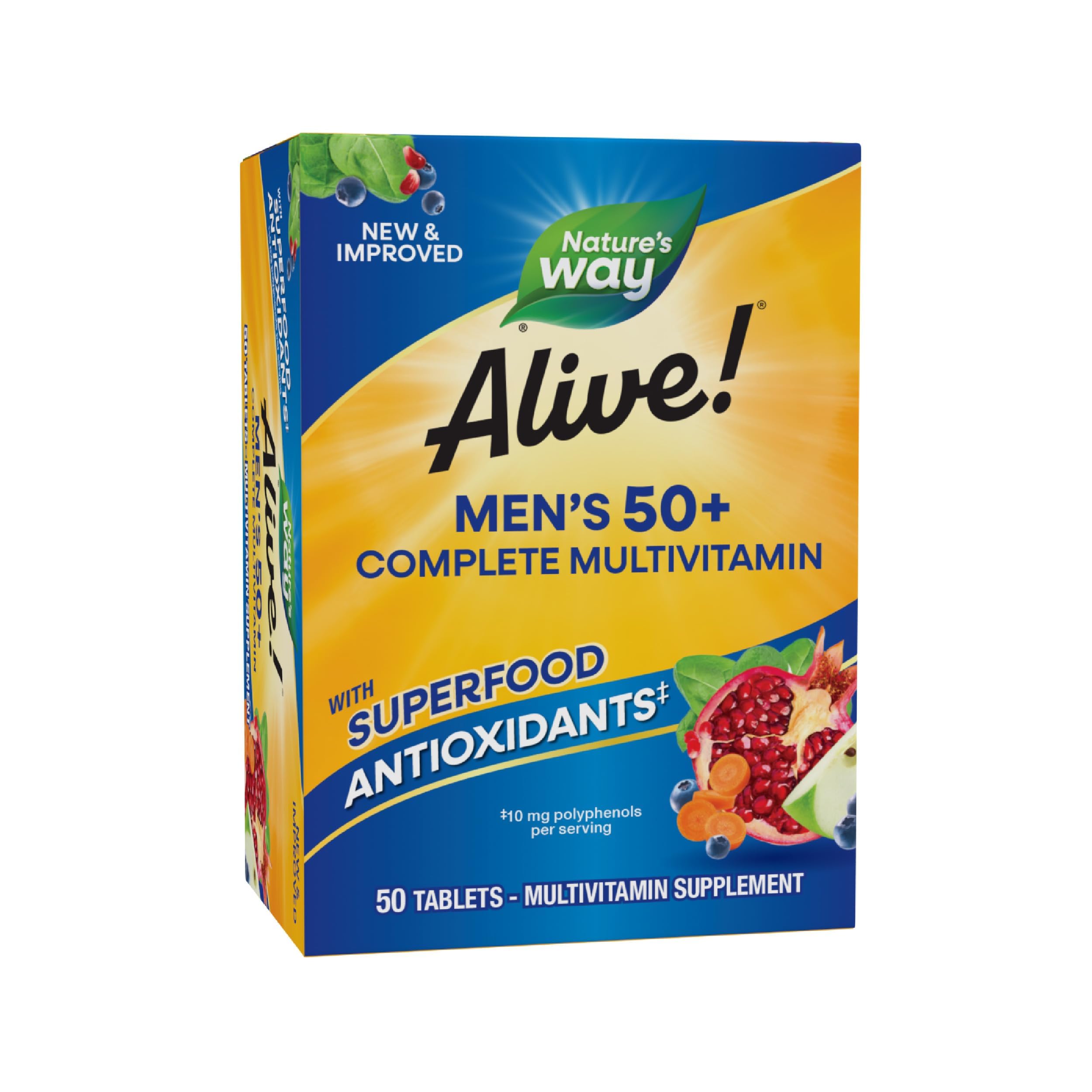 Nature's Way, Alive! Men's 50+ Complete Multivitamin, 50 Tablets