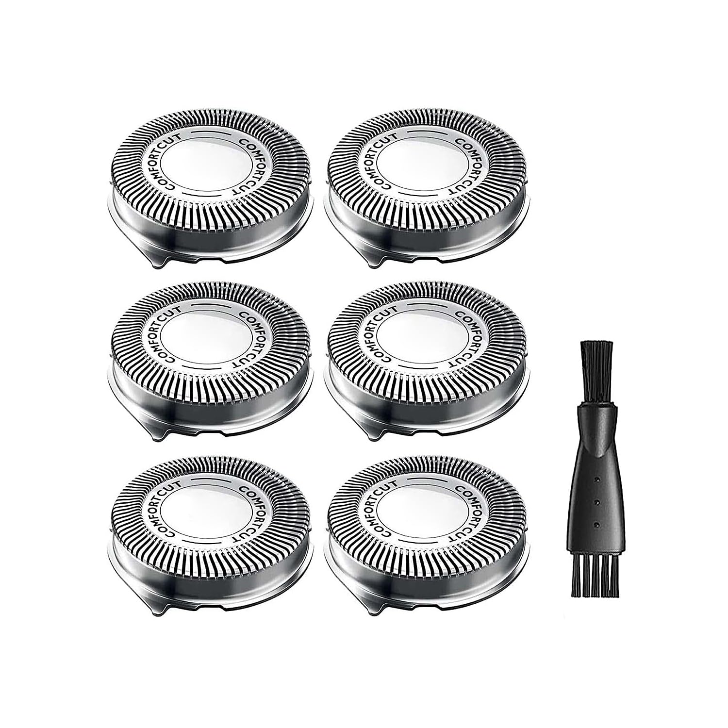 SH30 Replacement Heads for Philips Norelco Shaver Series 3000, 2000, 1000 and S500,S5000 Rounded,compatible with S738 Click & Style, SH30 ComfortCut Shaving Heads 6 Pack, Silver
