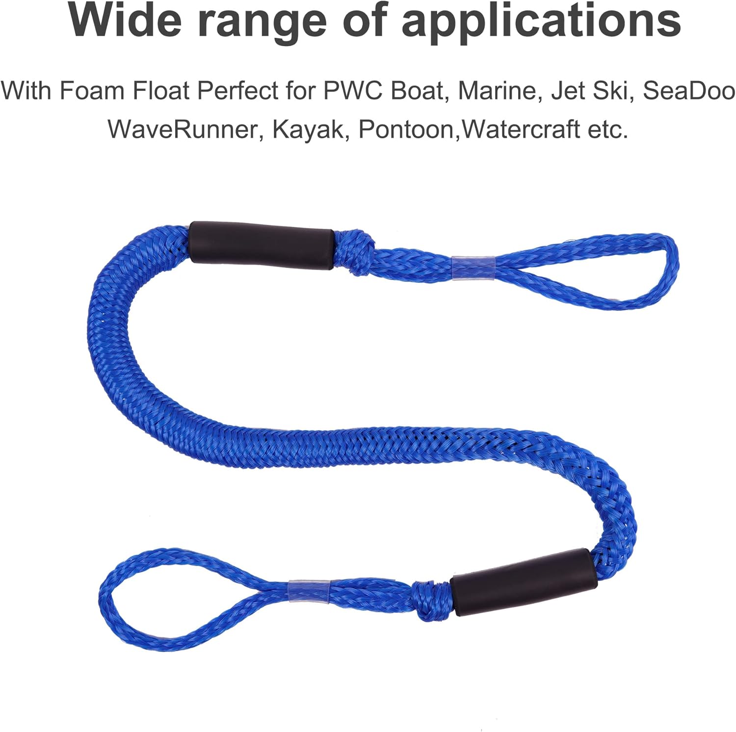 Bungee Dock Line Mooring Rope Bungee Cord Docking String Dockline for Boats, Kayak, Jet Ski, Pontoon, Canoe, Power Boat WaveRunner Blue (4X)