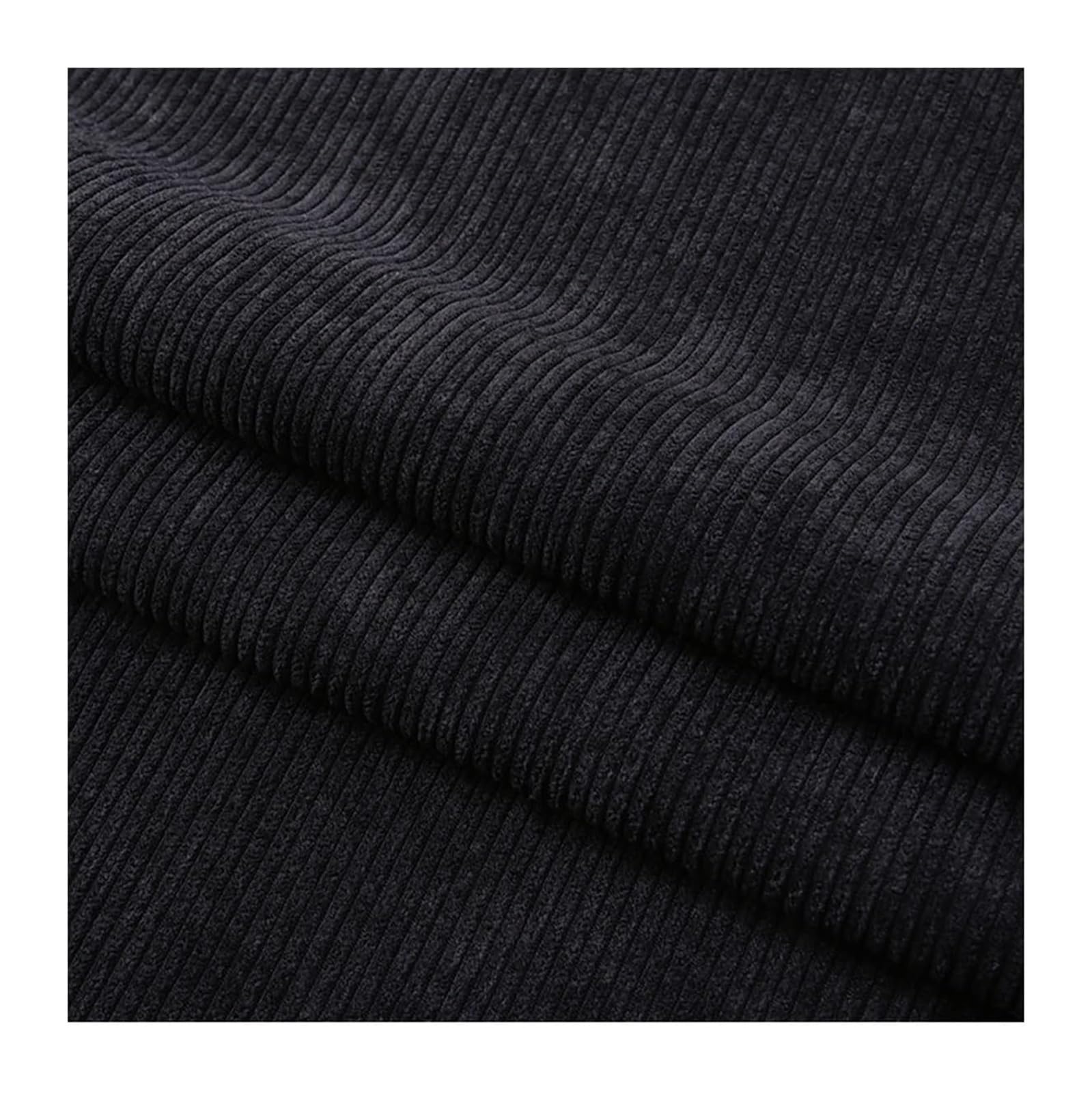 Tissu en velours côtelé pour couture, Tissu velours côtelé uni, bricolage, artisanat de couture multicolore 1-5m(Black,5X1.6M)