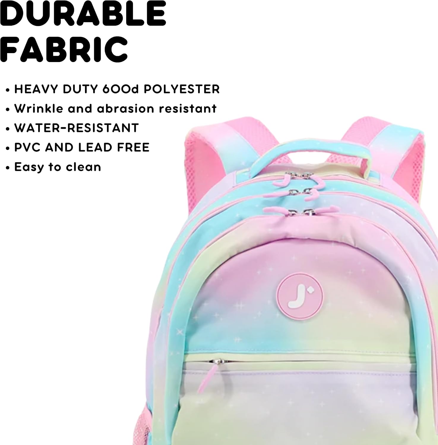 J World Cornelia Middle School Backpack for Kids. Student Laptop Bookbag, Aurora image 4