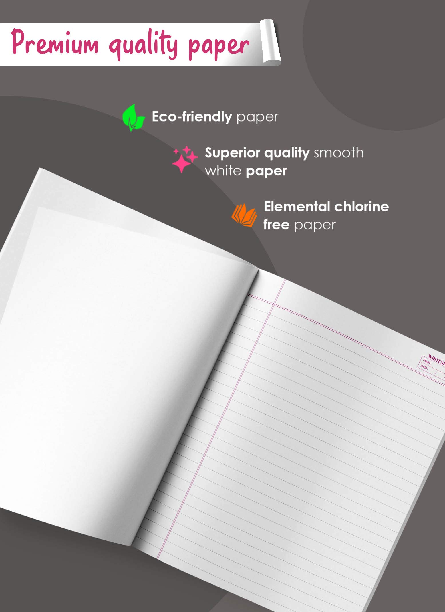 TARGET PUBLICATIONS Cuadernos pequeños de tapa marrón suave con rayas y un lado en blanco | 172 páginas tamaño A5 | 18 cm x 24 cm aproximadamente | Paquete de 16 libros | GSM 57