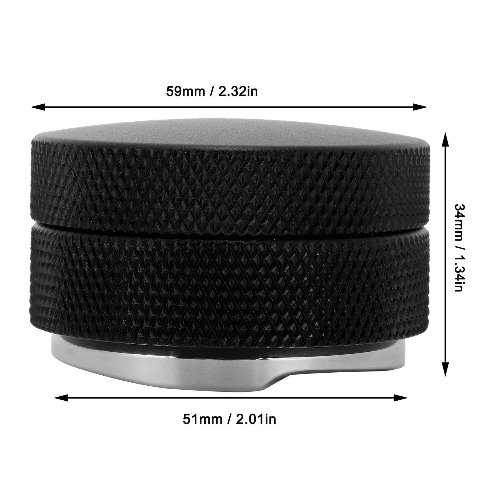 AYQEBNC 55mm Coffee Distributor, Coffee Tamper Stainless Steel Coffee Distributor Tamper Coffee Powder Press Hammer Height Adjustable(04)(4)