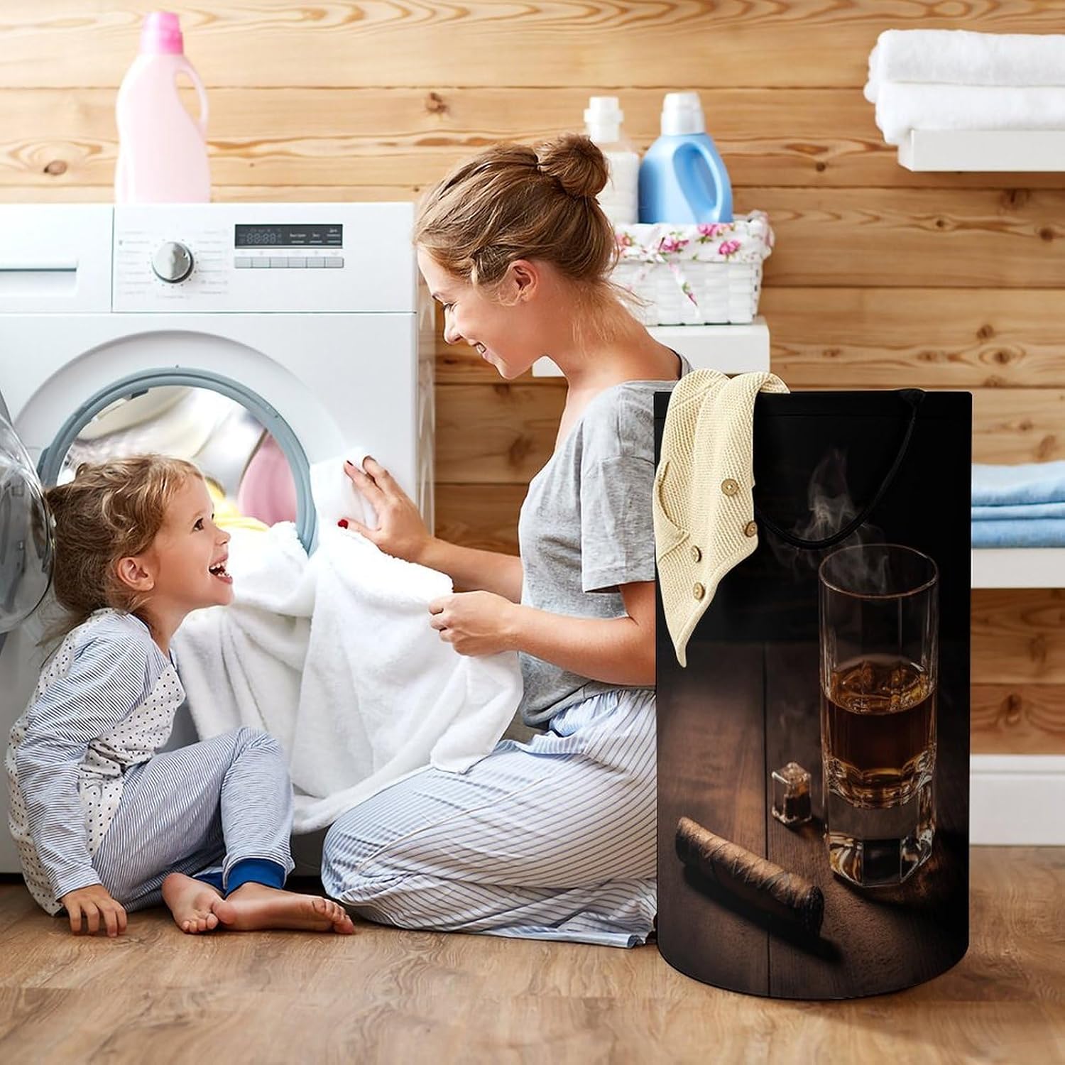 Dirty Clothes Basket Extra Large 110l Open Top Laundry Hamper With Portable Carry Handles, Foldable Waterproof Clothes Basket Spacious Laundry Bag For Bedroom Bathroom Laundry Room Dorm