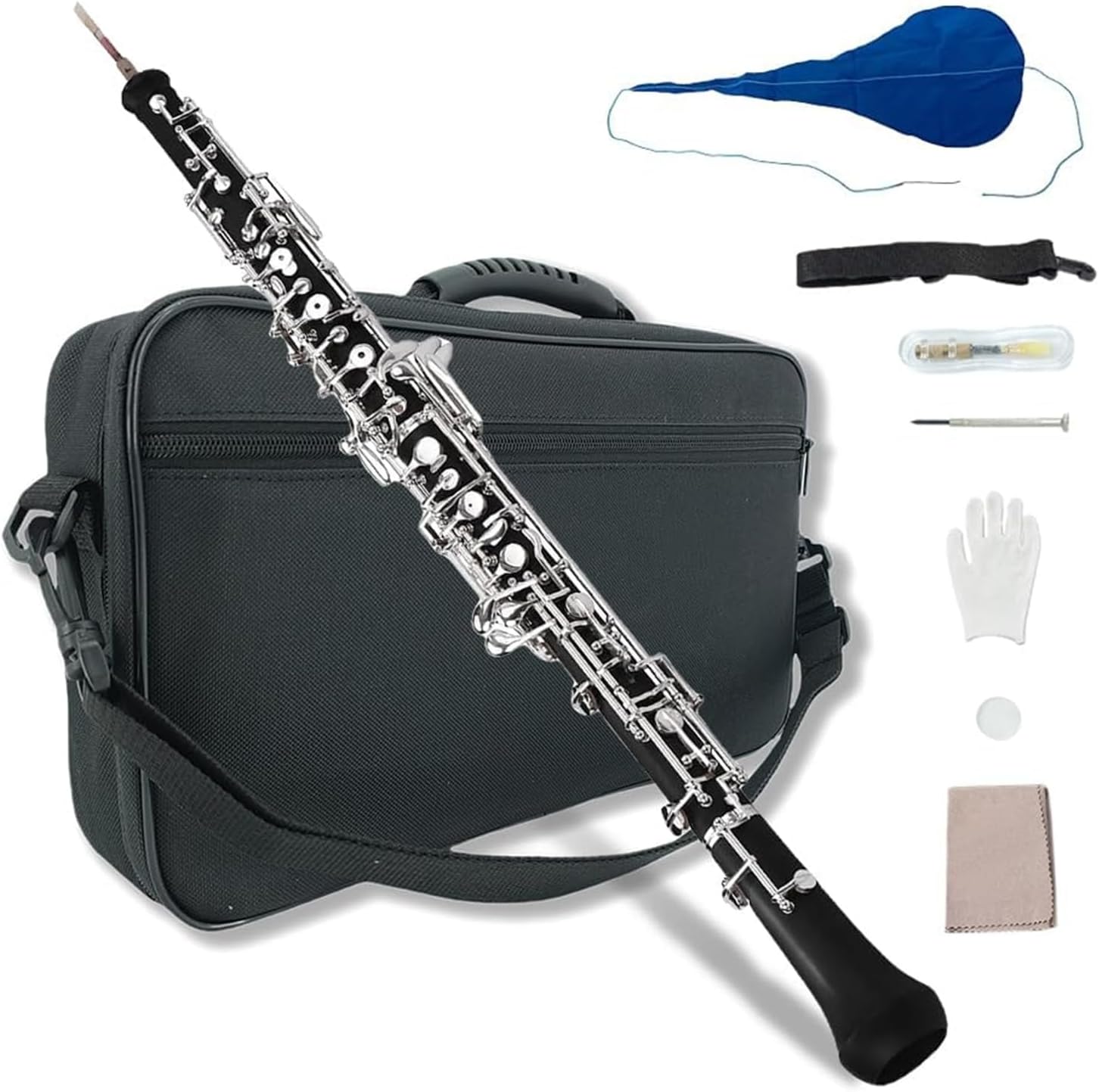 Vetimobato Professional C key Forked-F Resonance Ebonite/Ebony Wood Oboe Rosewood Oboe Gold/Silver Plated Keys Left handed F key Oboes (Ebonite Body Fully Automatic Oboe)