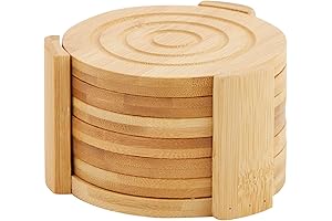 Juvale All-Natural Bamboo Coasters: Shield Your Furniture from Drink Stains and Heat Damage