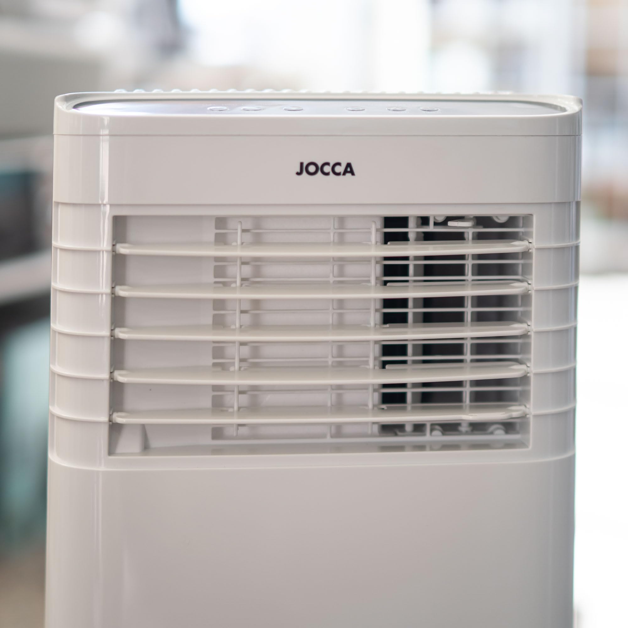 JOCCA - Aire Acondicionado Portátil 7000 BTU con Control Remoto/Temporizador 24 Horas/Potencia 785W / Ruido <65 DB/Volumen de Aire 320 M3 por H/Con Ruedas para fácil Transporte (7000 BTU)