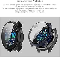 Vista 5 de [Paquete de 5] Funda compatible con Garmin Forerunner 965 con protector de pantalla de vidrio templado, Smartwatch de protección completa