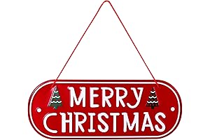 Iron Christmas Plaques Merry Christmas Sign for Front Door Home Christmas Decorations...