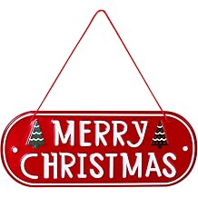 Merry Christmas Decorations Plaques Iron Sign for Front Door Home