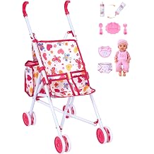 BABESIDE Baby Doll Stroller with 12-Inch Doll and Baby Doll Accessories Set
