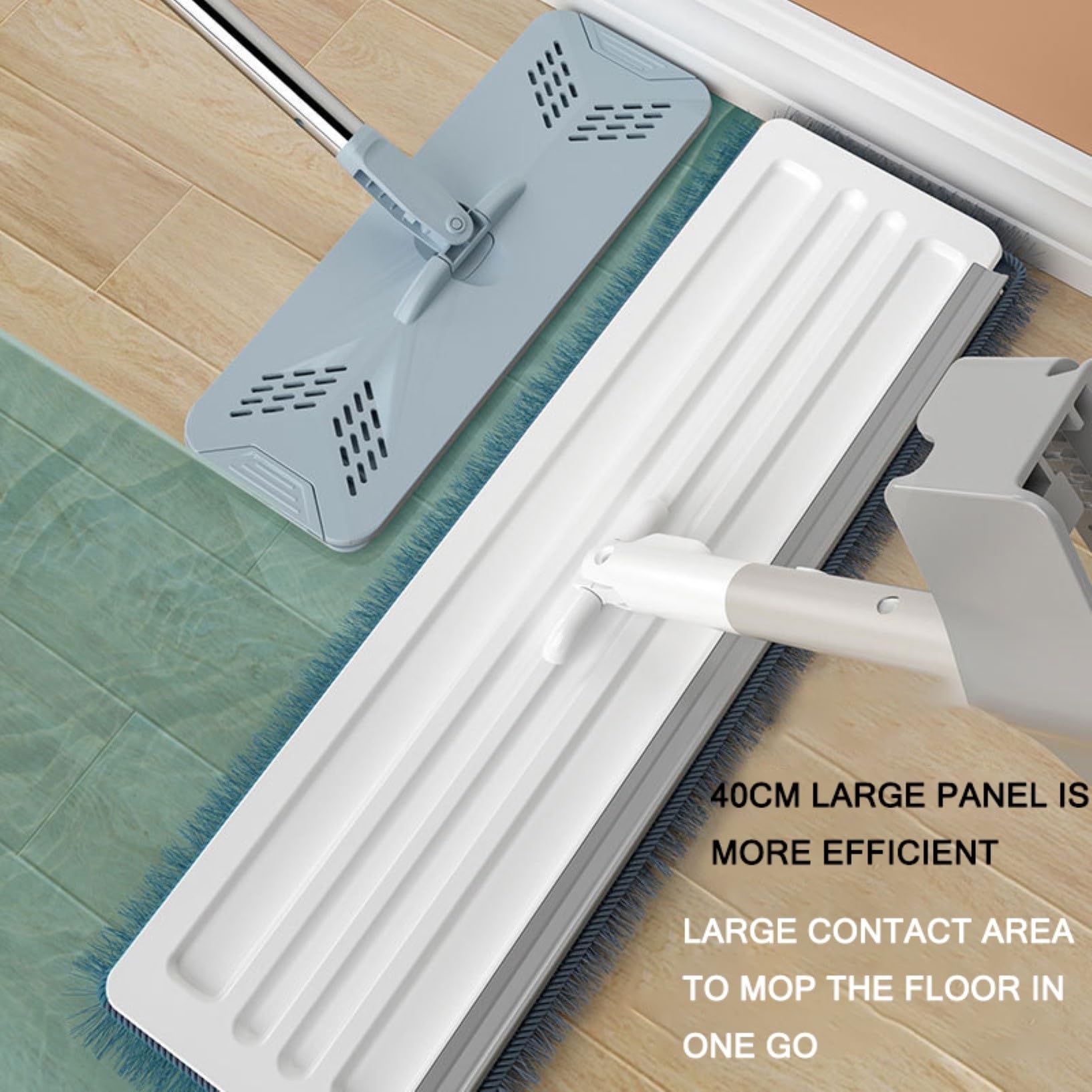 Mopa Para Limpieza Suelos Mopa Spray Húmedo Con Almohadillas Microfibra Lavables,Mopa Para Suelos Madera Para Uso Doméstico O Comercial Mopa Plana Seco Húmedo ( Color : White , Size : 4 Washable Pads