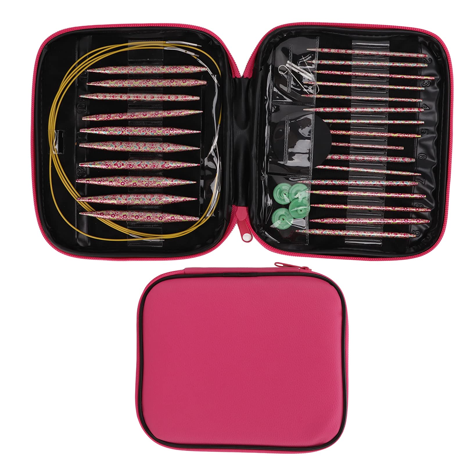 Set Ferri da Maglia Circolari Intercambiabili Materiale in Alluminio Maglioni Cappelli Appassionati di Maglieria Tutti i Progetti di Tessitura Amanti 'uncinetto