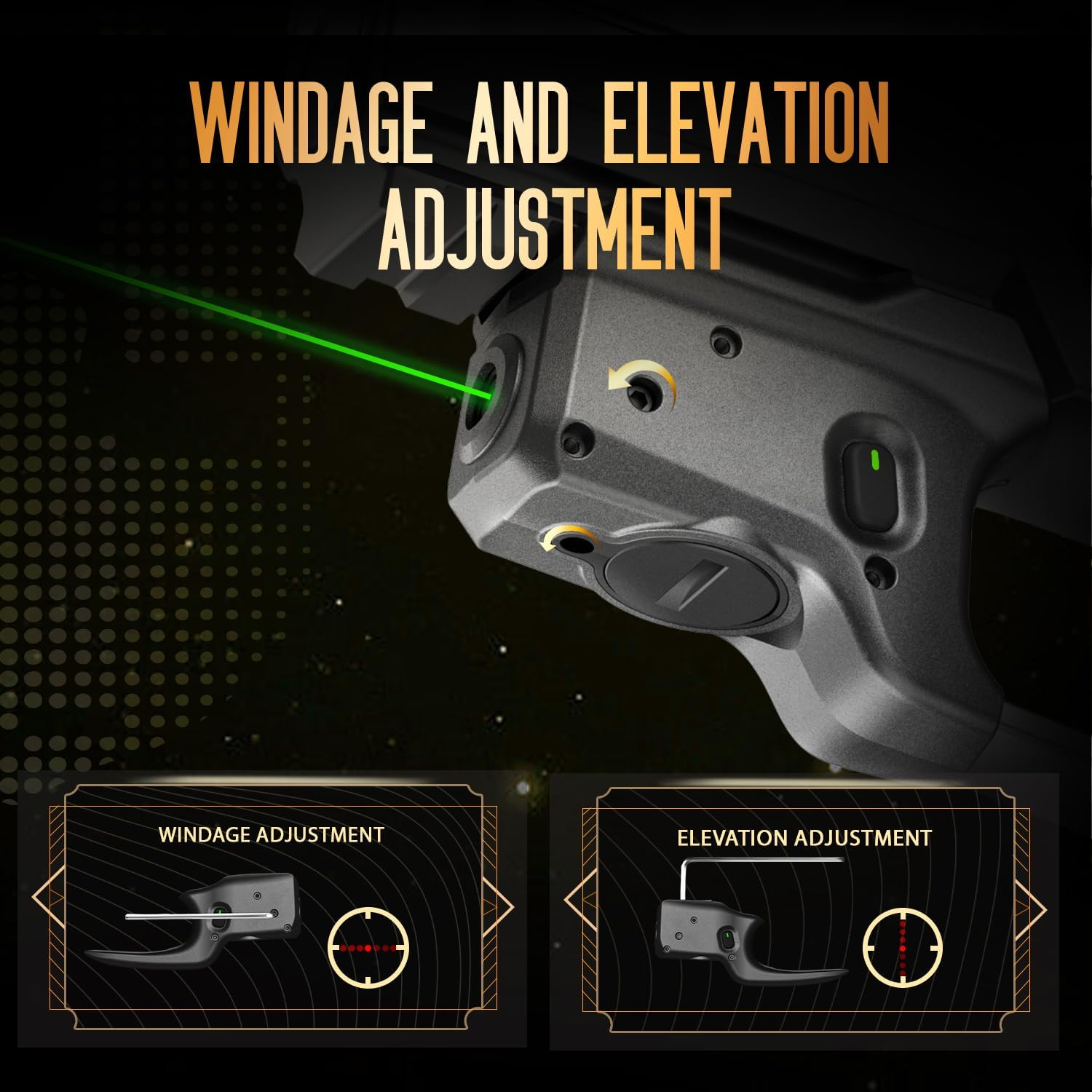 WARRIORLAND Trigger Laser Fits Sig Sauer P320 Compact M18 & P320 Full Size M17, First Green Beam Sight with Power Indicator, P320 Trigger Guard Laser with Ambidextrous On/Off Switch, WLS-112G