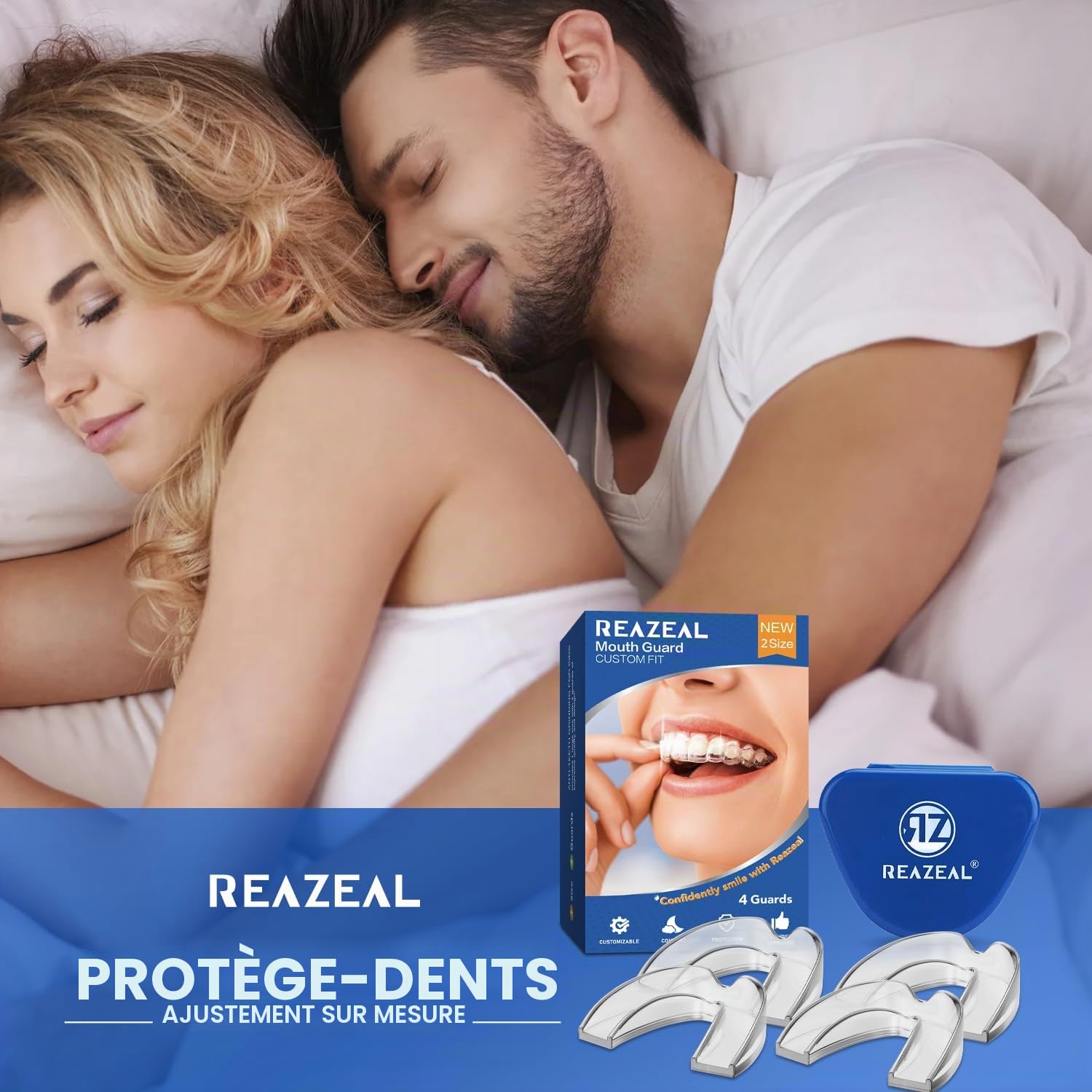 Protège-dents pour le grincement des dents – Garde de nuit pour adulte (4 Packs)