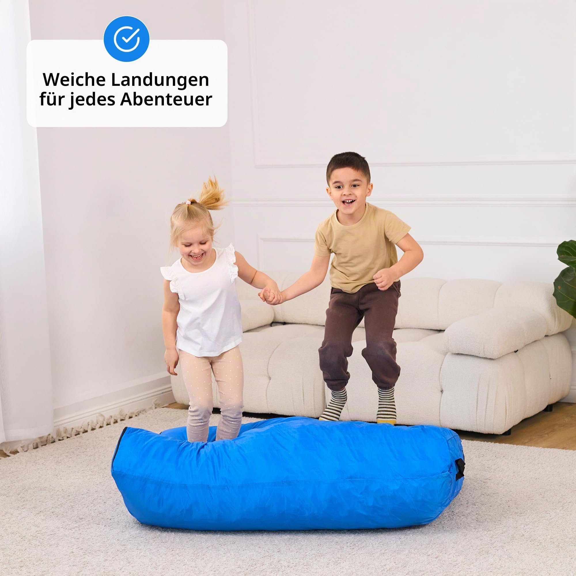 ODOXIA Hüpfpolster Für Kinder | Groß 152 x 152 cm Oder 122 x 91 cm | Hüpfkissen Kinder | Hüpfmatratze | Sprungmatte | Sensory Crash Pad Für Springen, Spielen, Klettern & Gymnastik