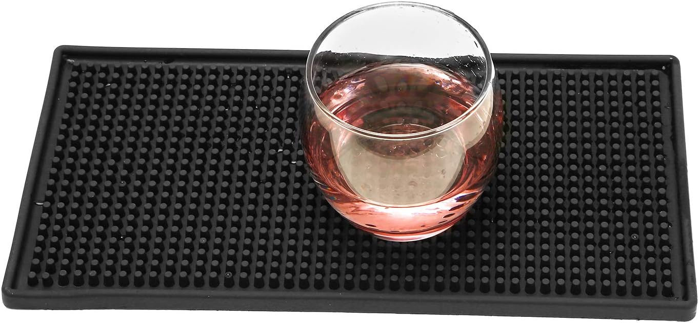 Exclusive Special 1 Packs 6 x 12 Rubber Bar Service Mat by KINJOEK - Black Drink Coasters - Heavy Duty Leakproof & Non Slip Tabletop Protection for Bar Kitchen Restaurant Hotel Beverages Furniture 80% Off Discount 1 Packs 6 x 12 Rubber Bar Service Mat by KINJOEK - Black Drink Coasters - Heavy Duty Leakproof & Non Slip Tabletop Protection for Bar Kitchen Restaurant Hotel Beverages Furniture