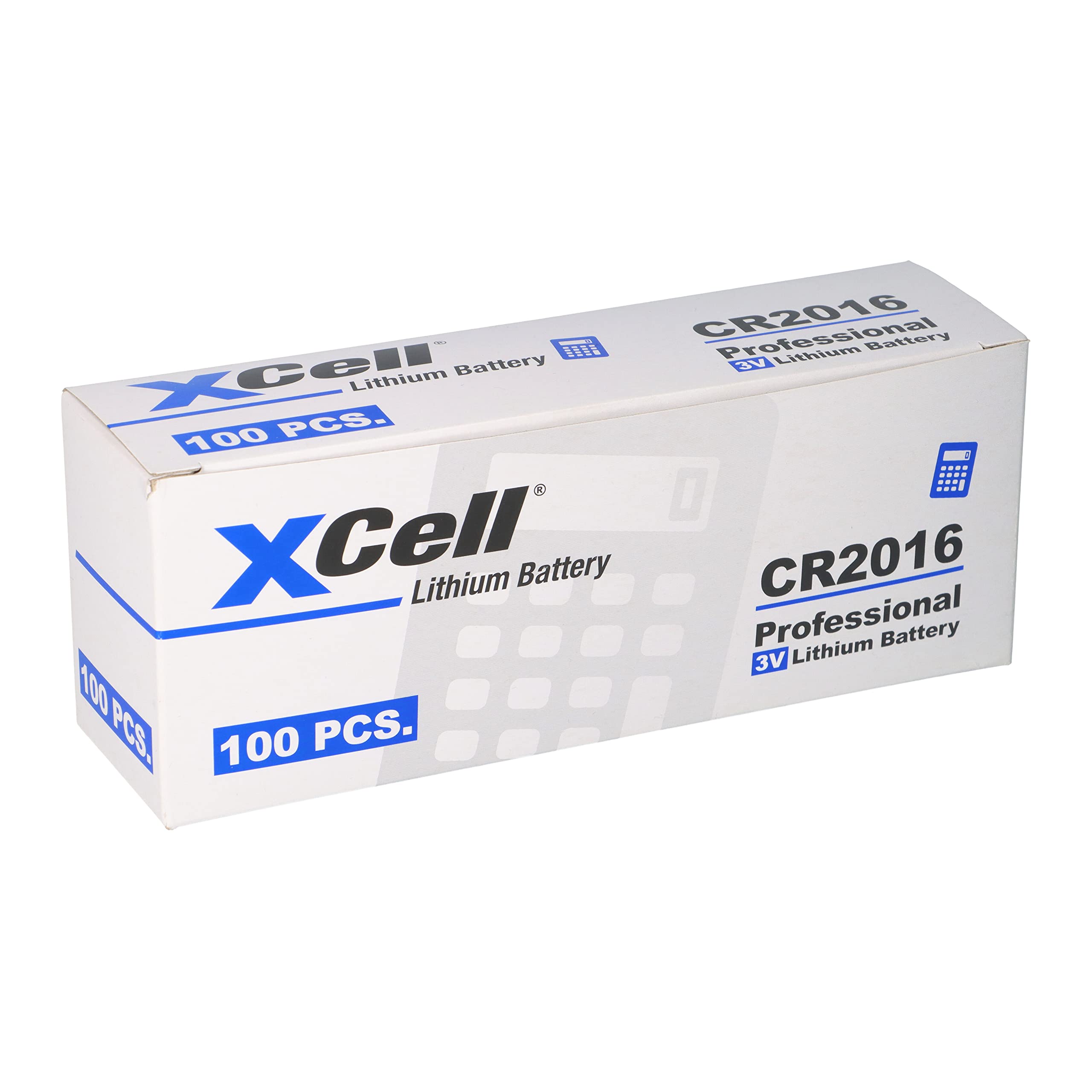 Lot de 100 piles bouton au lithium CR2016 3 V / 90 mAh (20 x 5) - Haute performance - Pour les applications professionnelles