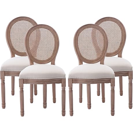 Nrizc French Country Farmhouse Dining Chairs Set of 4
