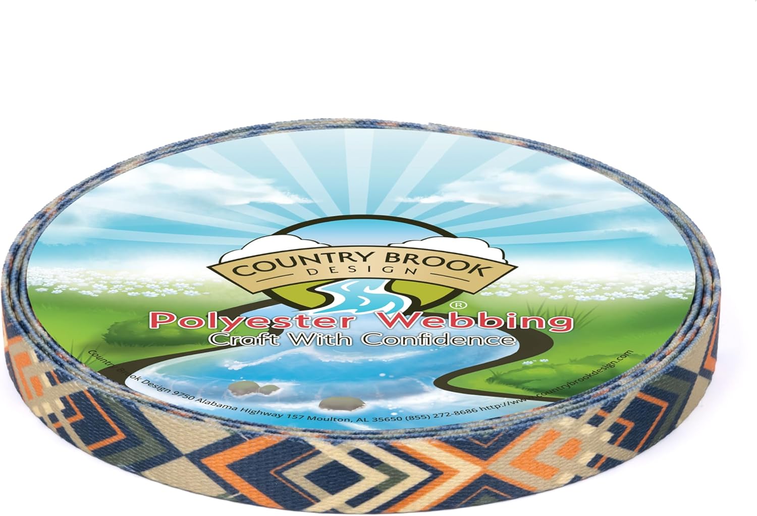 Country Brook Design - Terracotta Arrows Polyester Webbing