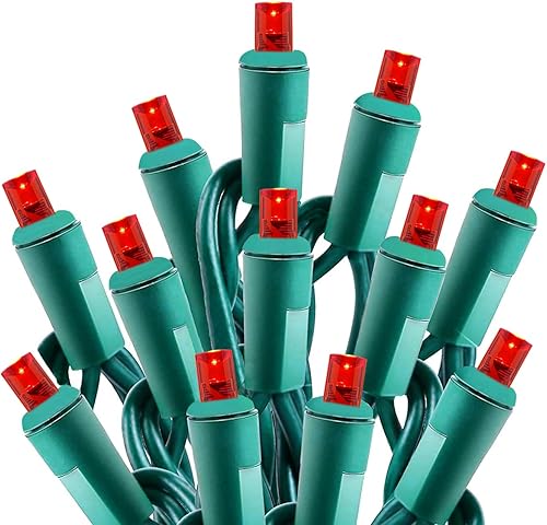 Miniatura 8 de Luces LED de Navidad de 50 pies, 100 unidades, color blanco frío, para exteriores, grado comercial, impermeable, para exteriores, cadena de luces