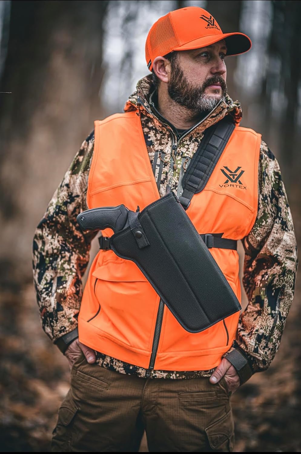 Diamond D Outdoors - Denali Hunter Chest Holster for SCOPED Revolver up to 8 3/8” Barrel 357/41/44/454 Caliber