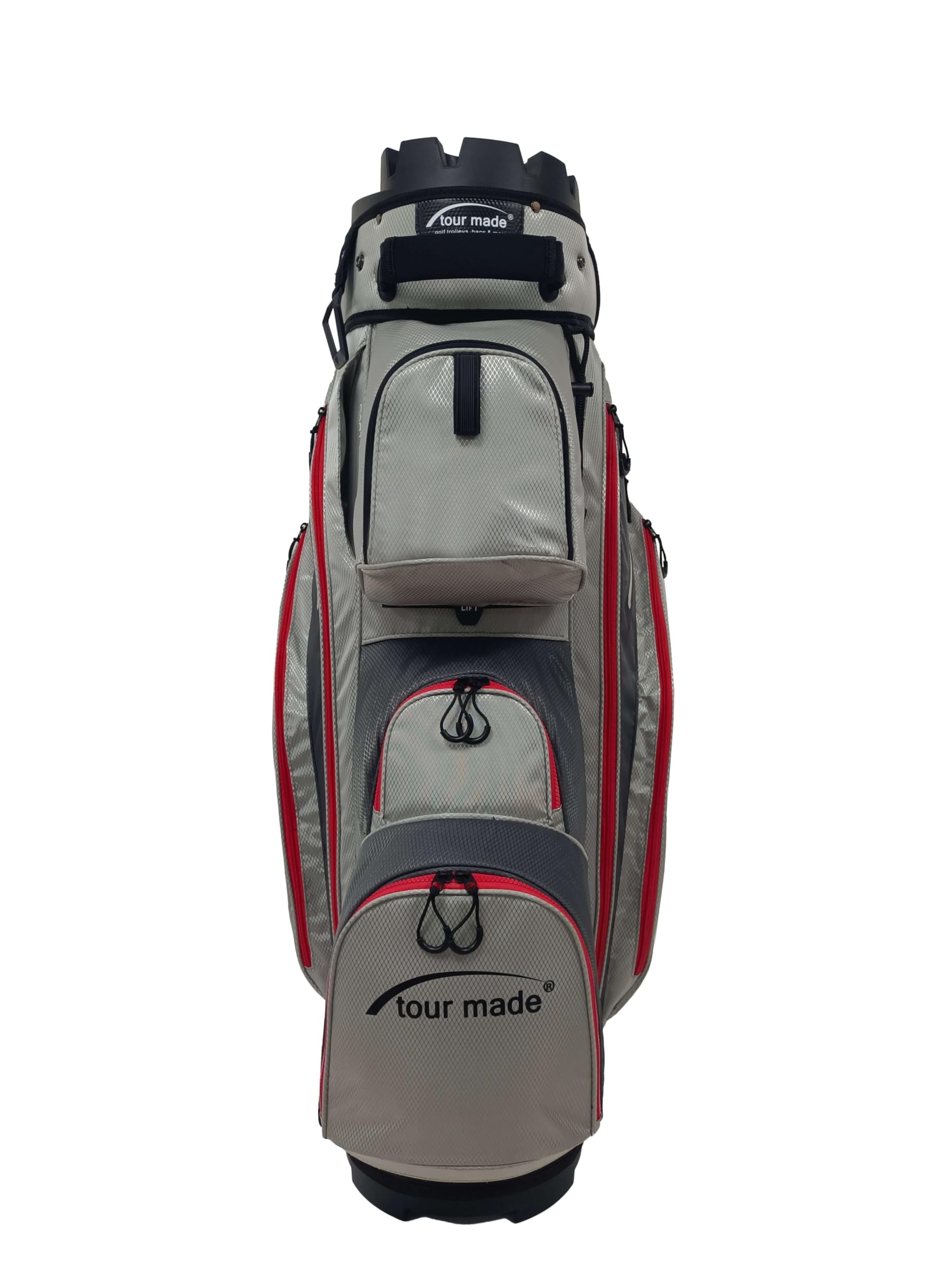 Tour Made Sac de Golf I Hommes & Femmes I Nombreuses Poches I Pas de cliquetis de Raquettes grâce à l'organiseur I 14 Compartiments Raquettes continus I Grand Sac Isotherme