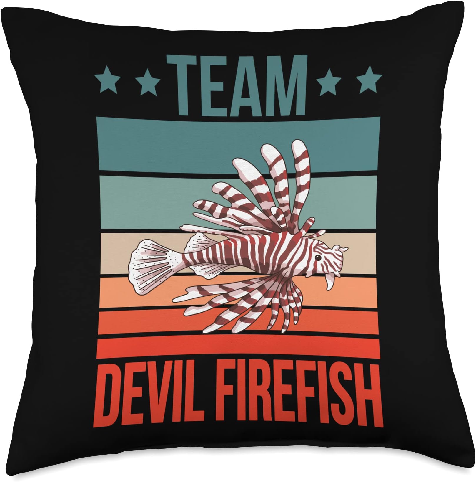 Team Quote Fish Aquarium Owner Devil Firefish Throw Pillow, 18x18, Multicolor