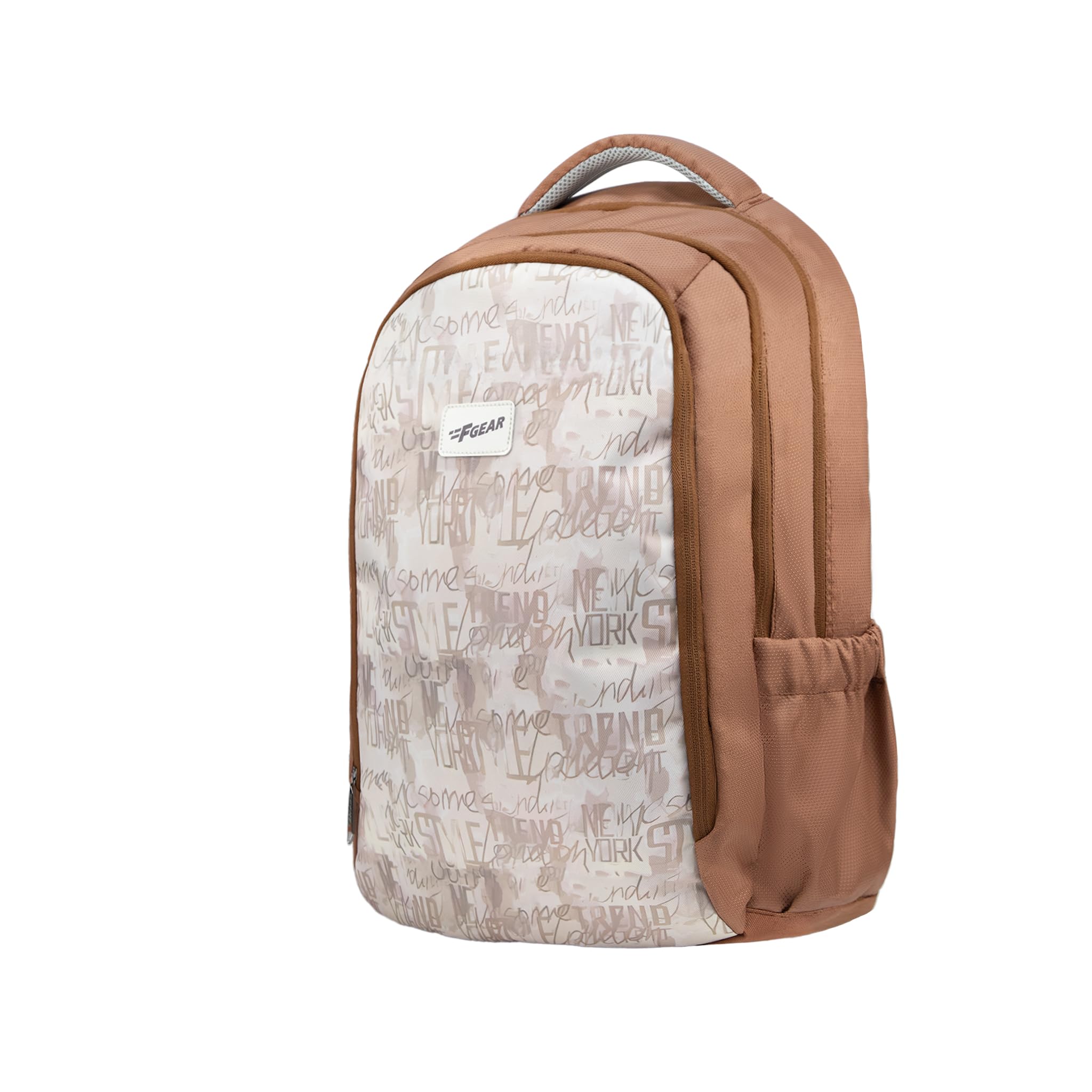 Shinra Mocha Mousse 34L School Backpack|3 Compartments|Airflow Padded Back Panel|Ergonomic, Lightweight & Durable with water Bottle Holders|Ideal for School, College, Office Travel & Daily Use-image-1