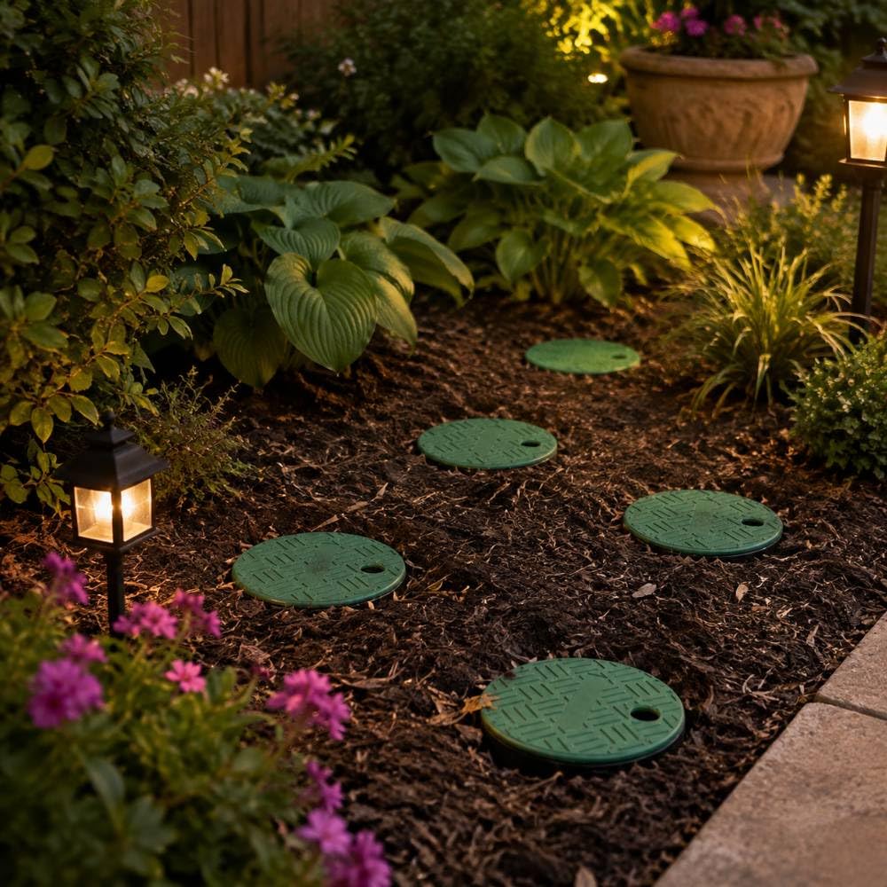 Pozzetto per elettrovalvole giardino, 6 pezzi rotondi per irrigazione