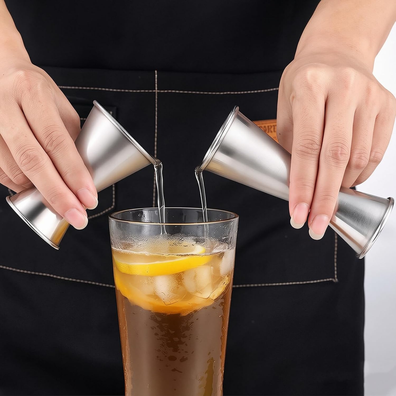 2 Pack Jigger for Bartending, Double Cocktail Jigger 1oz/2oz & 0.5oz/1oz