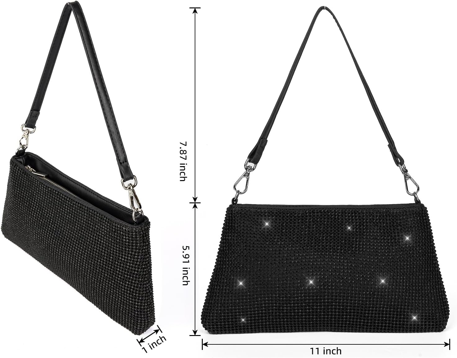 Valleycomfy Bling Evening Clutch Bag for Women Lady Girl Bride Rhinestone Purse For Prom Cocktail Party Wedding Engagement - Image 4