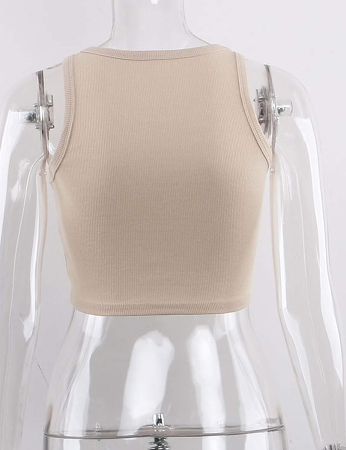 KAMISSY Cotton Rib-Knit Racerback Basic Tank Tops for Women Girls Sleeveless Vest Binding Y2k Crop Tank Top - Image 6