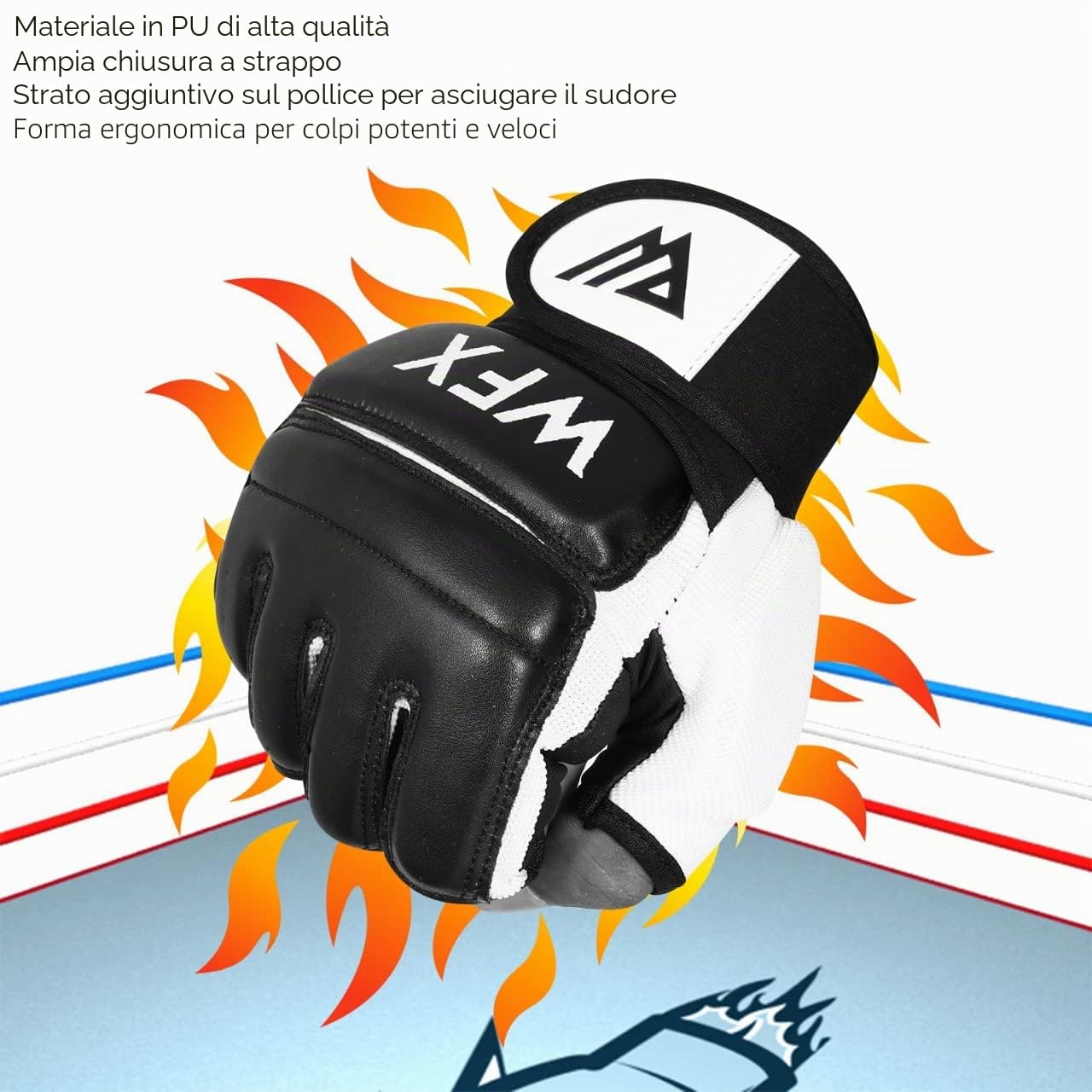 WFX Guantoni da boxe per sacco, MMA, karate, allenamento arti marziali