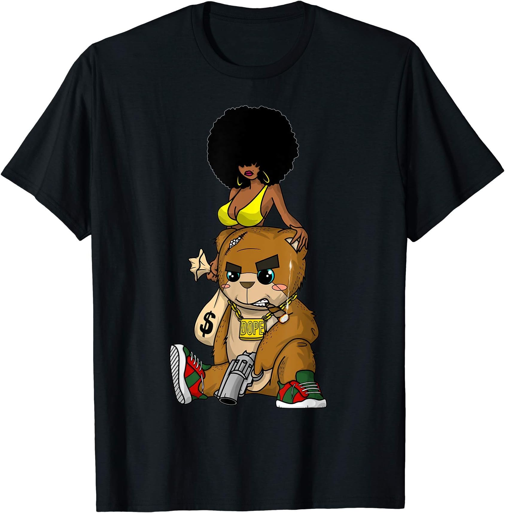 Hustle n Hip Hop Gang Clothing for MenHip Hop Teddy Bear Gangster Rap Hustle Hard Get Money Tee T-Shirt