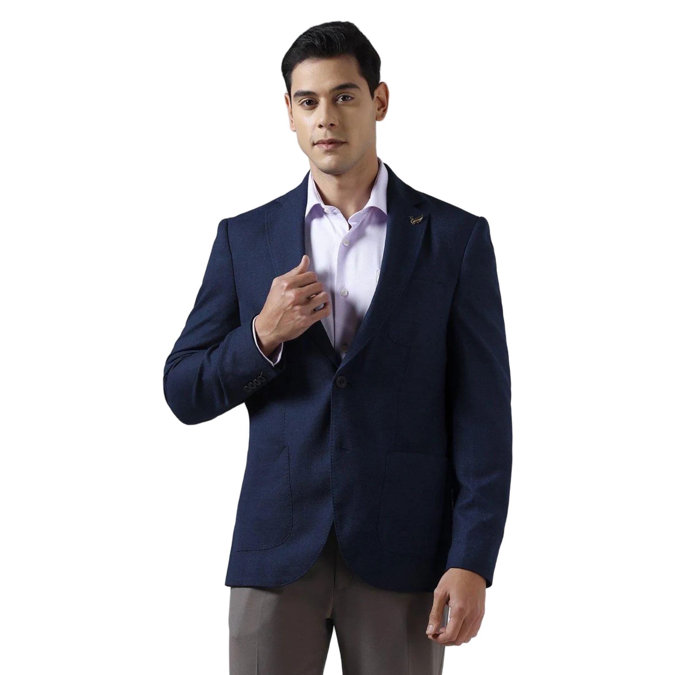 blackberrys Men Wool Light Grey Solid Slim Fit Blazers-picture-34